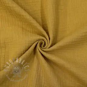 Dubbelgasväv/muslin dark ochre