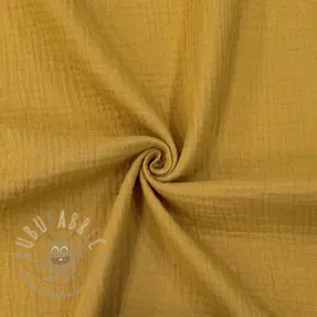 Dubbelgasväv/muslin dark ochre ORGANIC