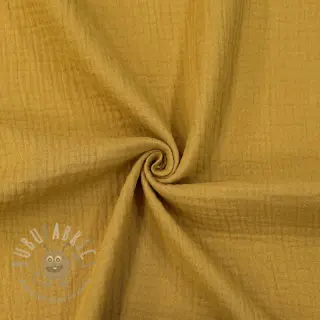 Dubbelgasväv/muslin dark ochre ORGANIC