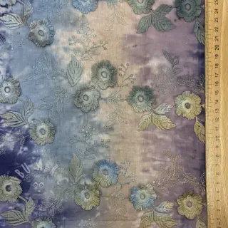 Bomullstyg TIE DYE EMBROIDERY Poppy design T