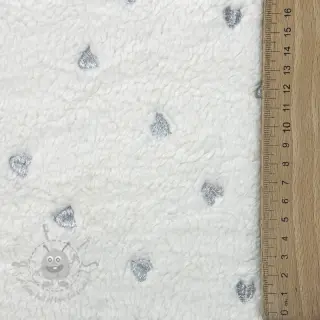Kappmaterial TEDDY Tossed hearts silver
