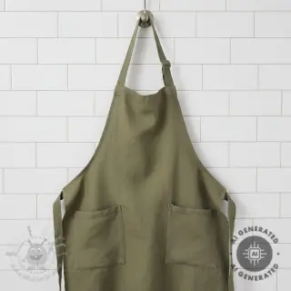 Förtvättat lin dark moss green