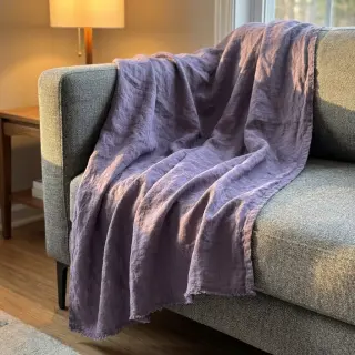 Ľan predpraný STONEWASHED PREMIUM lavender