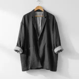 Ľan predpraný STONEWASHED PREMIUM black
