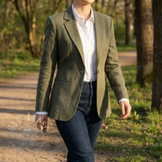 Förtvättat lin STONEWASHED PREMIUM camo green