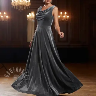 Sammet VELVET STRETCH dark grey