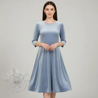 Sammet VELVET STRETCH light blue