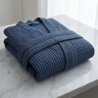 Bavlna s vaflovou väzbou dark jeans