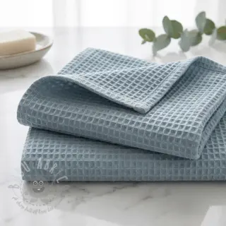 Bomull med vaffelbindning blue heaven