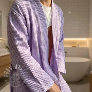 Bomull med vaffelbindning bright lilac