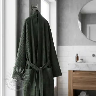 Bomull med vaffelbindning army green