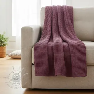 Bomull med vaffelbindning purple