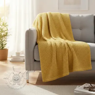 Bomull med vaffelbindning soft yellow