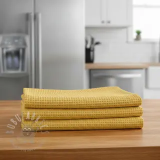 Bomull med vaffelbindning soft yellow