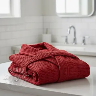 Bomull med vaffelbindning red