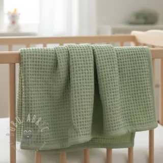 Bomull med vaffelbindning dark mint