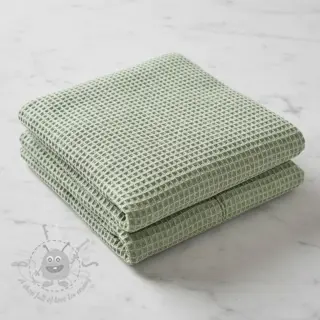 Bomull med vaffelbindning dark mint