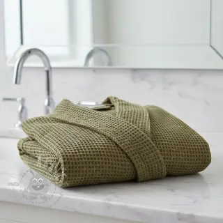 Bomull med vaffelbindning moss green