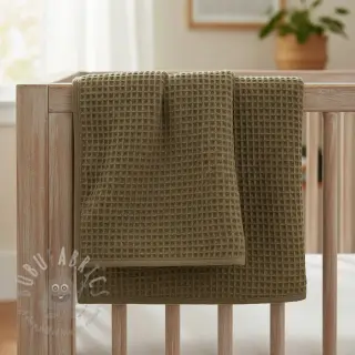 Bomull med vaffelbindning moss green