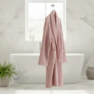 Bomull med vaffelbindning bleached rose