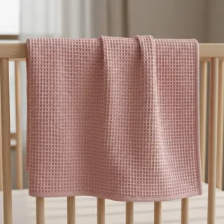 Bavlna s vaflovou väzbou bleached rose