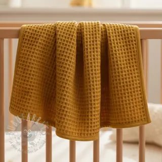 Bomull med vaffelbindning ochre