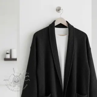Bomull med vaffelbindning black
