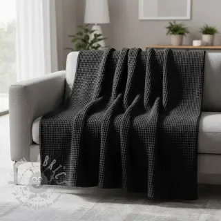 Bomull med vaffelbindning black