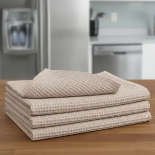 Bavlna s vaflovou väzbou light beige