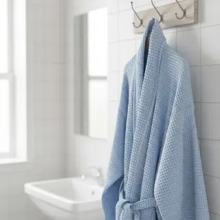 Bavlna s vaflovou väzbou light blue