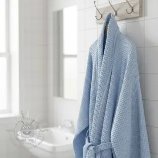 Bomull med vaffelbindning light blue