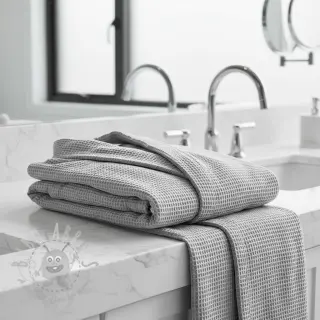 Bomull med vaffelbindning light grey
