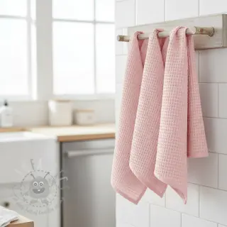 Bomull med vaffelbindning light rose