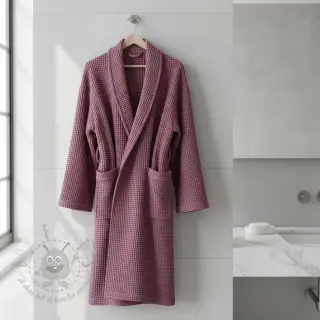 Bomull med vaffelbindning mauve