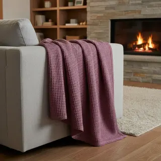 Bavlna s vaflovou väzbou mauve