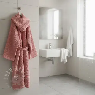Bomull med vaffelbindning rose