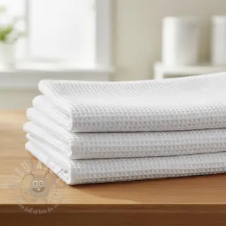 Bomull med vaffelbindning white