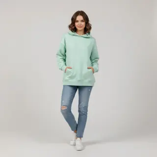 Teplákovina PREMIUM misty jade
