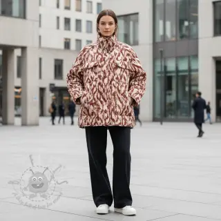 Vadderat tyg Blurry Ikat brown