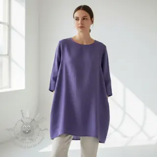Förtvättat lin 170 g purple lavender
