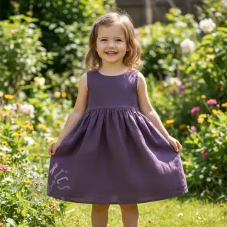 Förtvättat lin 170 g aubergine