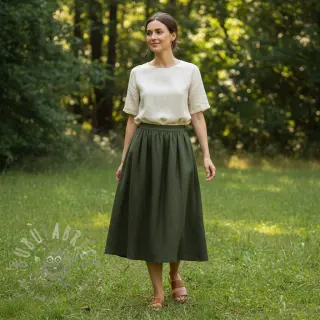 Förtvättat lin 170 g army green