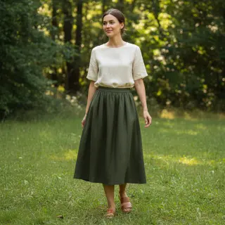 Ľan predpraný 170 g army green