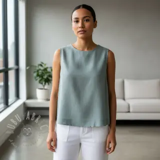 Förtvättat lin ocean green