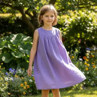 Förtvättat lin purple