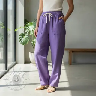 Förtvättat lin purple