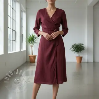 Förtvättat lin bordeaux