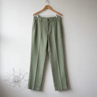 Förtvättat lin old green