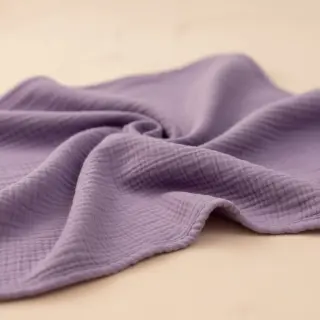 Dvojitá gázovina/mušelín dark lilac