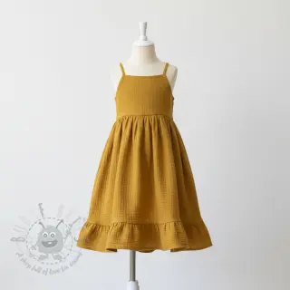 Dubbelgasväv/muslin dark ochre